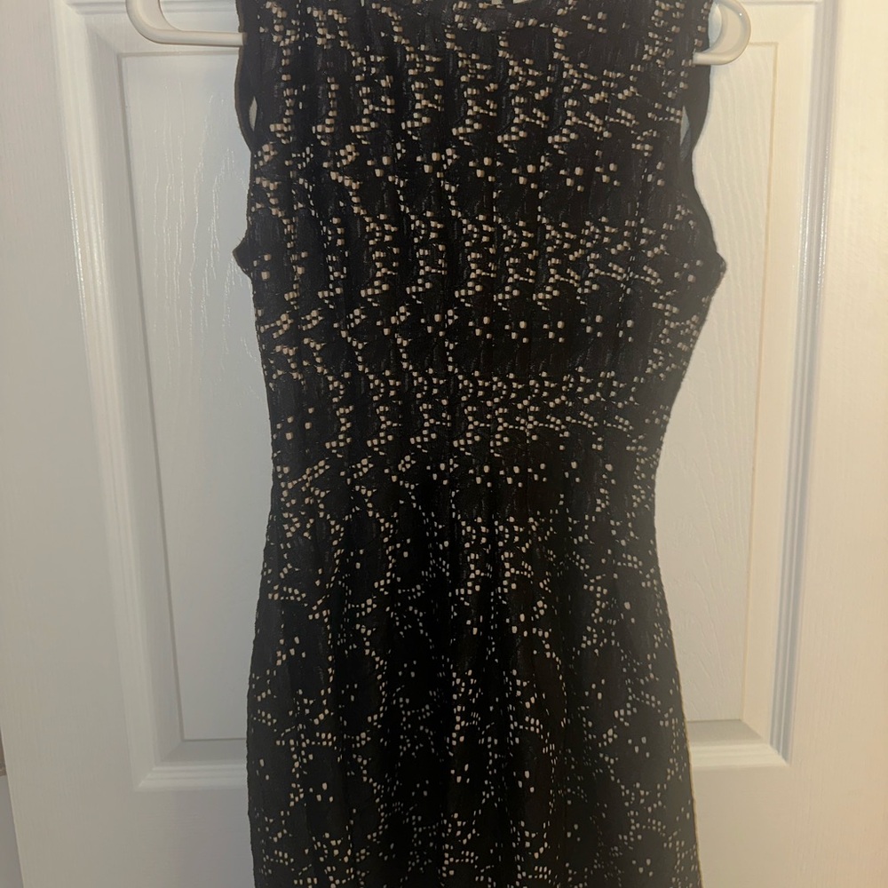 Elegant Black and White Patterned Dress meadow rue anthropology